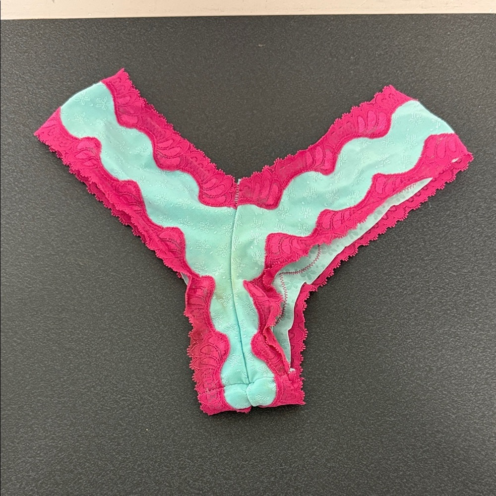 Elegant Pink and Blue Lace Women's Panties